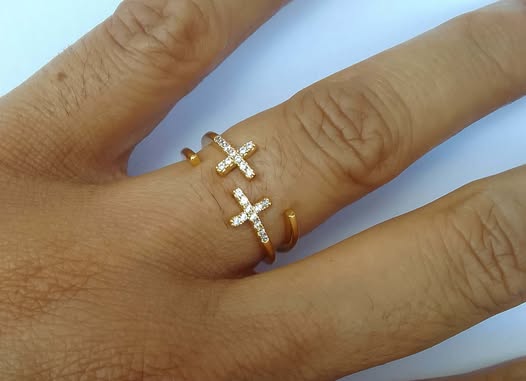 Bague double croix