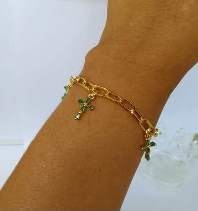 Bracelet Croix Verte