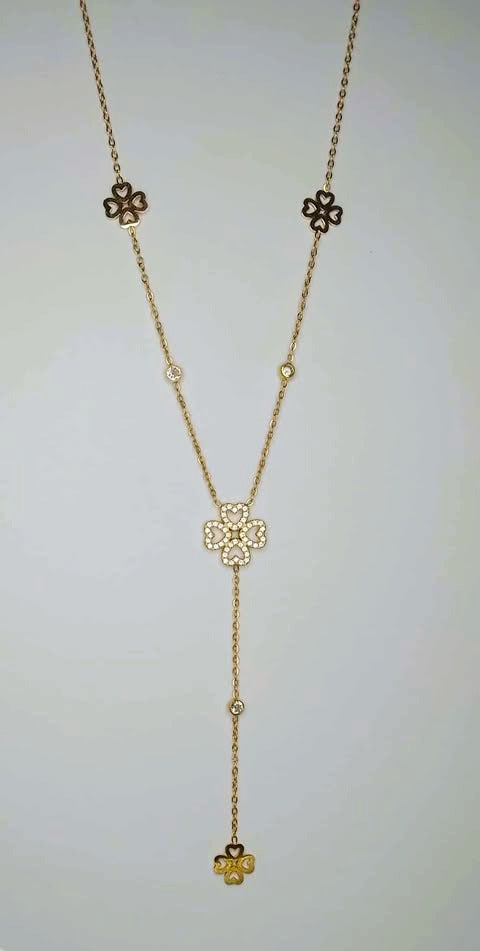 Collier en Y Trèfles