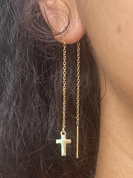 Boucles Croix Pendantes