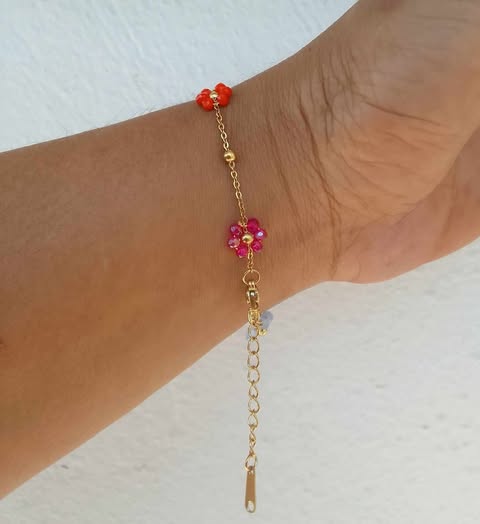 Bracelet Fleurs Perles