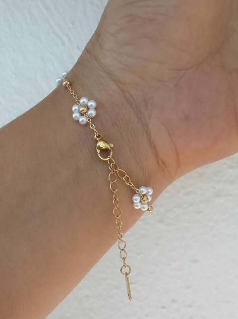 Bracelet Fleurs Perles