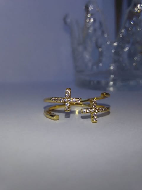 Bague double croix