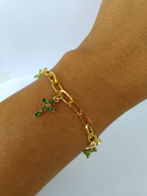 Bracelet Croix Verte