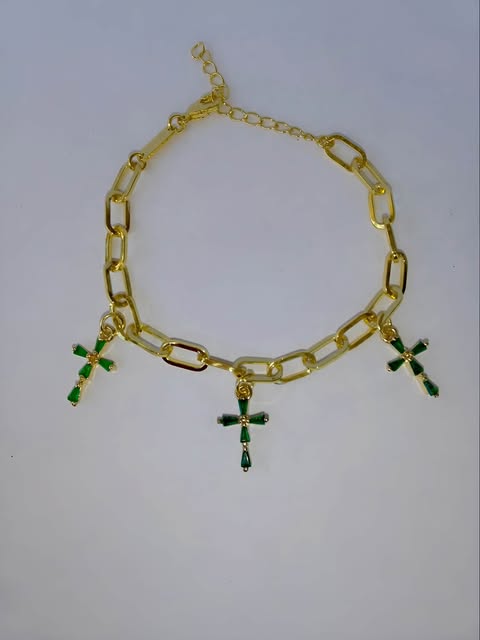 Bracelet Croix Verte