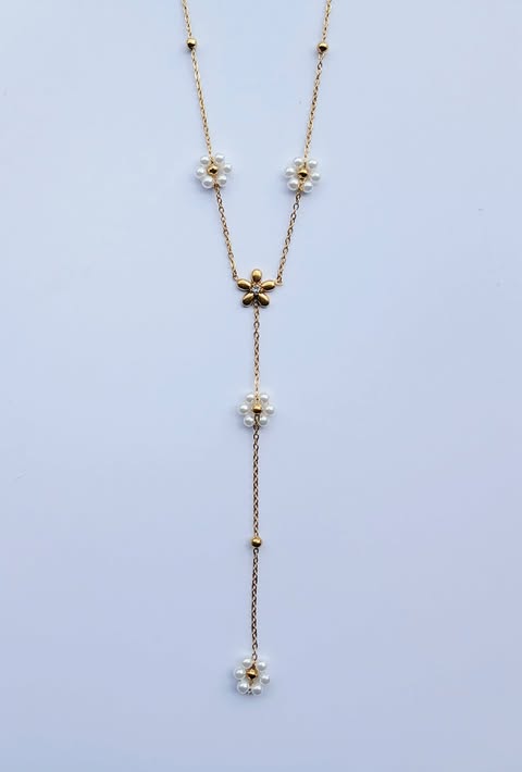 Collier en Y Fleurs