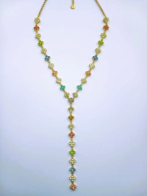 Collier Multicolore Trèfles Y