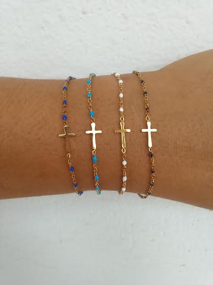 Bracelet Perles Croix