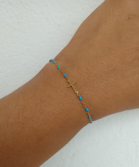 Bracelet Perles Croix