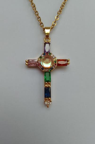 Pendentif Croix Etincelle (Avec Chaîne)