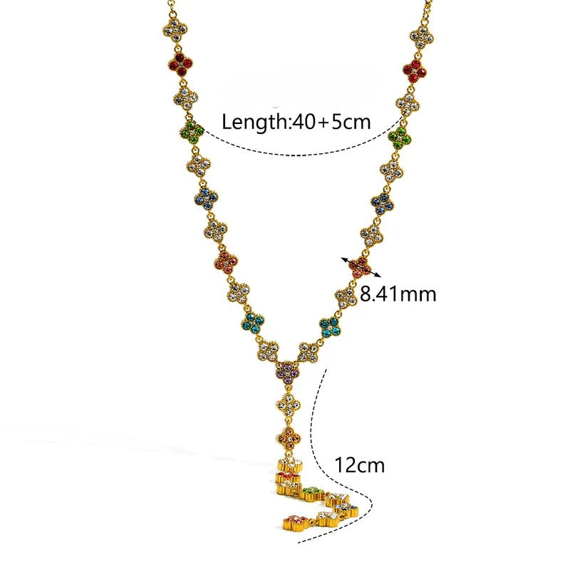 Collier Multicolore Trèfles Y